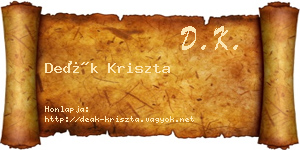 Deák Kriszta névjegykártya