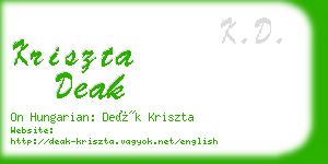 kriszta deak business card